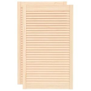 vidaXL Kastdeuren met lamellen 2 st 99,3x59,4 cm massief grenenhout