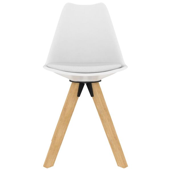 vidaXL Eetkamerstoelen 4 st PP en massief beukenhout wit