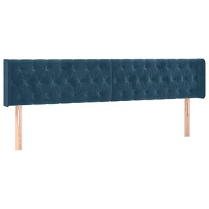 vidaXL Hoofdborden 200x7x78/88 cm fluweel donkerblauw