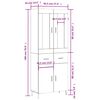 vidaXL Hoge kast 69,5x34x180 cm bewerkt hout grijs sonoma eikenkleurig