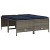 vidaXL Tuinstoelen met kussens 4 stuks grijs polyrotan