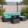 vidaXL 6-delige Loungeset met kussens poly rattan acacia grijs