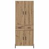 vidaXL Highboard Artisan Eiken 69,5 x 34 x 180 cm Bewerkt hout