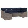vidaXL Tuinbankenset met opslag 6 pcs Grijs en Marineblauw poly rattan