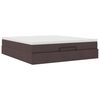 vidaXL Ottoman bed met matras 160x200cm stof donkerbruin