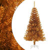 vidaXL Kunstkerstboom met standaard 120 cm PET goudkleurig