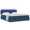 vidaXL Bed met LED-striplichten met hoofdeinde Blauw 180 x 200 cm Stof