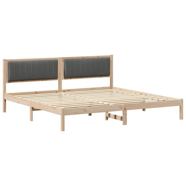 vidaXL Bedframe Donkergrijs 200 x 200 cm Massief grenenhout