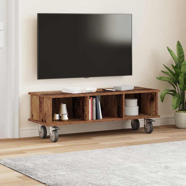 vidaXL TV-standaard Oudhout 100 x 35 x 35 cm Bewerkt hout