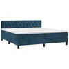 vidaXL Boxspring met matras fluweel donkerblauw 160x200 cm