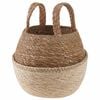 vidaXL Plantenpot met handvatten Wit &Oslash; 22 x 20 cm 100% Zeegras