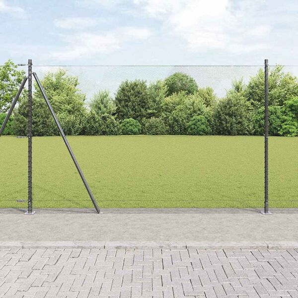 vidaXL Afrasteringspaal Grijs 10 x 1,6 m (13 mm gaas) Staal en PVC