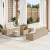 vidaXL Tuinbankenset met kussen 8 pcs Beige poly rattan