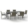 vidaXL 7-delige Tuinset met kussens poly rattan zwart en grijs