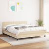vidaXL Boxspring met matras stof cr&egrave;mekleurig 180x200 cm
