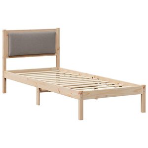 vidaXL Bedframe met hoofdeinde Taupe 80 x 200 cm Massief grenenhout