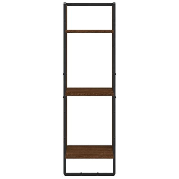 vidaXL Wandrek 3-laags 30x25x100 cm bewerkt hout bruin eikenkleur