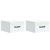 vidaXL Wandbeugel Bedkast 2 pcs Wit 34,5 x 33 x 20 cm Bewerkt hout