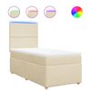 vidaXL Boxspring met matras stof cr&egrave;mekleurig 90x200 cm