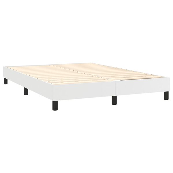 vidaXL Boxspring bed kunstleer wit 140x200 cm