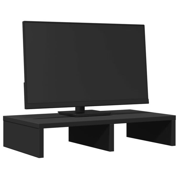 vidaXL Monitorstandaard 50x27x10 cm bewerkt hout zwart