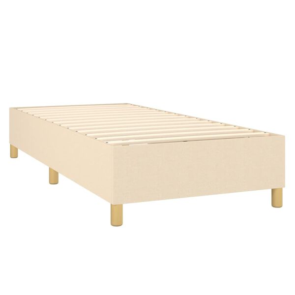 vidaXL Boxspring bed 100x200 cm stof cr&egrave;mekleurig