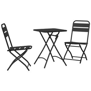 vidaXL Bistroset 3 st Antraciet Staal