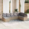 vidaXL Tuin Sofa Set met kussen met opslag 8 pcs Beige Poly riet