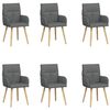 vidaXL Eettafelstoelen 6 pcs Stof Donkergrijs 60 x 56 x 96 cm
