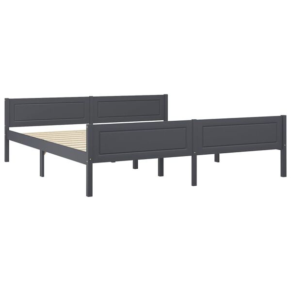 vidaXL Bedframe massief grenenhout grijs 180x200 cm