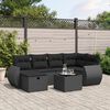 vidaXL 6-delige Loungeset met kussens poly rattan zwart