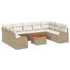 vidaXL Tuinbankenset 10 st Beige en Cr&egrave;me poly rattan