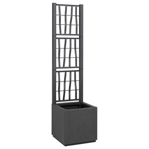 vidaXL Tuindruppel met Trellis Donkergrijs 36 x 36 x 140 cm PP