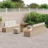 vidaXL Tuinbankenset 10 pcs Beige poly rattan