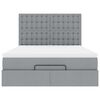 vidaXL Ottoman bed met matras 140x190cm stof lichtgrijs