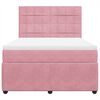 vidaXL Boxspring met matras fluweel roze 140x190 cm