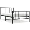 vidaXL Bedframe met hoofd- en voeteneinde metaal zwart 100x200 cm