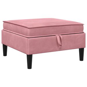 vidaXL Sofa Kruk met Opslag Roze Fluweel