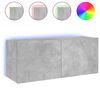 vidaXL Tv-wandmeubel met LED-verlichting 100x35x41 cm betongrijs