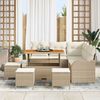 vidaXL Tuin Sofa Set met kussen met opslag 9 pcs Beige en Cr&egrave;me