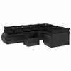 vidaXL 10-delige Loungeset met kussens poly rattan zwart