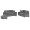 vidaXL 3-delige Loungeset met kussens microvezelstof donkergrijs
