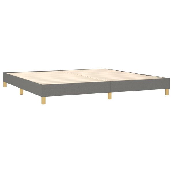 vidaXL Boxspring met matras stof donkergrijs 200x200 cm
