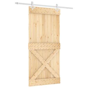 vidaXL Schuifdeur 95 x 210 cm Massief Grenenhout (Niet-Behandeld)