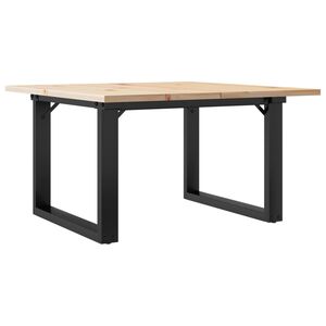 vidaXL Salontafel O-frame 70x70x40 cm massief grenenhout en staal
