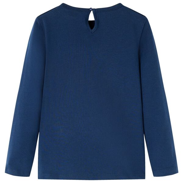 Kindershirt met lange mouwen 140 marineblauw