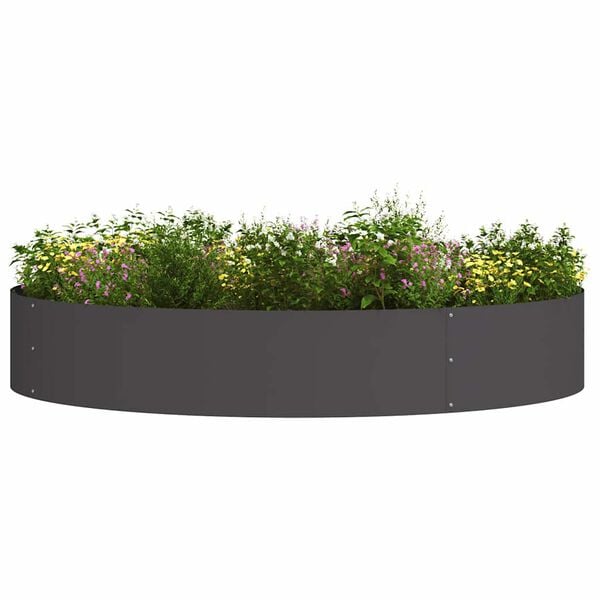 vidaXL Tuin Bloempot 5 pcs Zwart 120 x 120 x 20 cm Koudgewalst staal