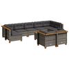 vidaXL 10-delige Loungeset met kussens poly rattan grijs