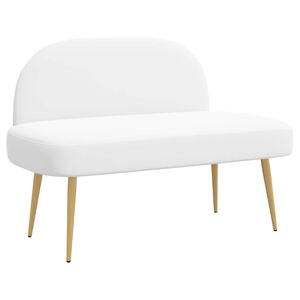 vidaXL Beklede bank met rugleuning Wit 110 x 60 x 76 cm