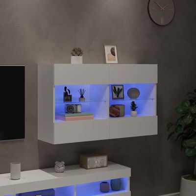 vidaXL Tv-wandmeubel met LED-verlichting 98,5x30x60,5 cm wit